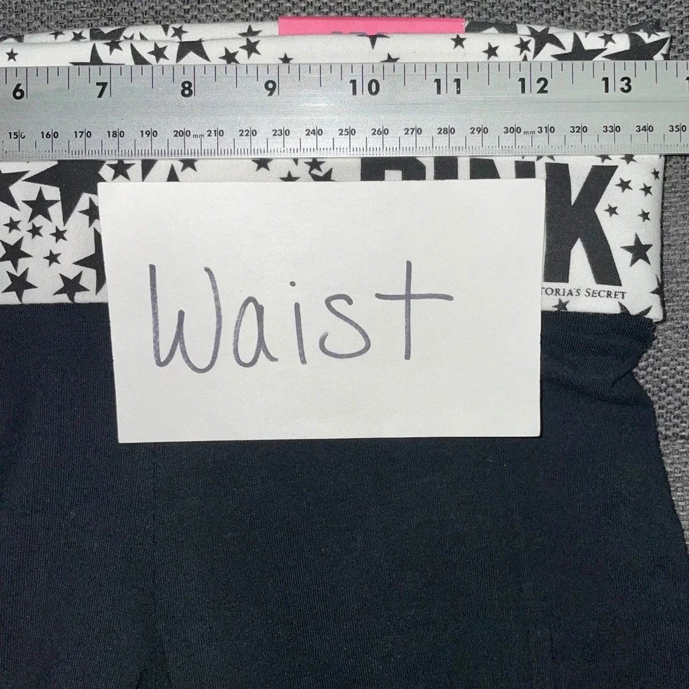 Victorias Secret PINK Foldover Capri Leggings Black White NWT Y2K Stars‎ XS 2012